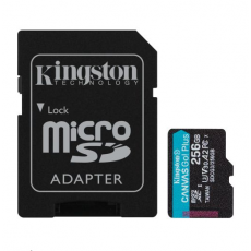 Kingston 256GB Canvas Go! Plus Micro SDXC Card with SD Adapter, UHS-I Class 10, U3, A2 App Performance, 170MB/s